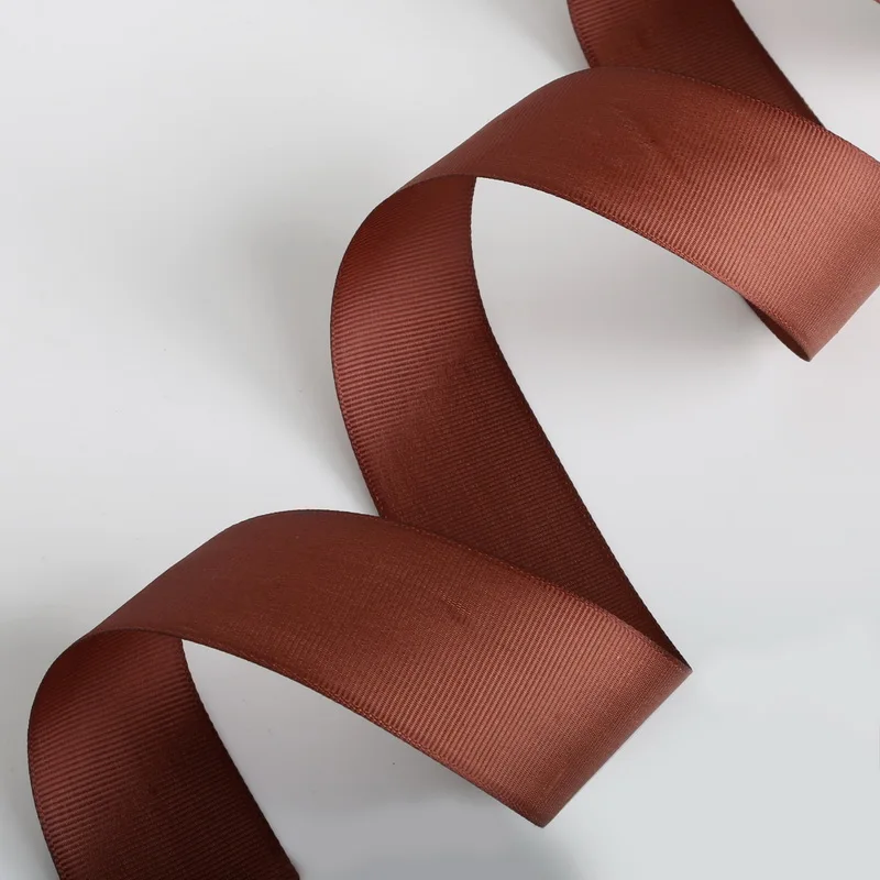 Новые Популярные 5 ярдов/партия 7-38 мм коричневый цвет Grosgrain ленты для подарочной
