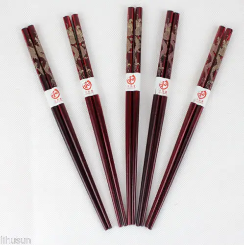 Оптовая продажа 5 пар Китайский Винтаж ручной работы деревянные палочки для еды