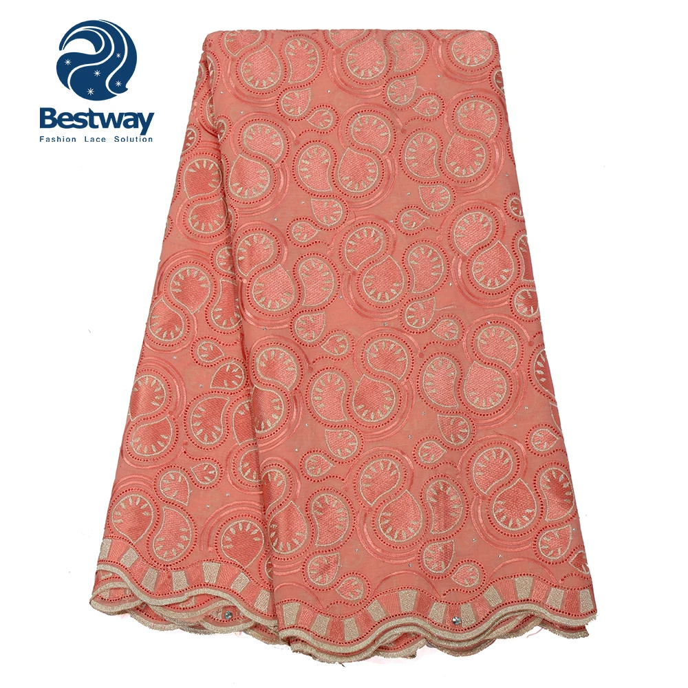 Bestway цена швейцарская вуаль кружевная ткань новейший дизайн хлопок кружево с камнями свадьба в Африканском нигерийском стиле материалы