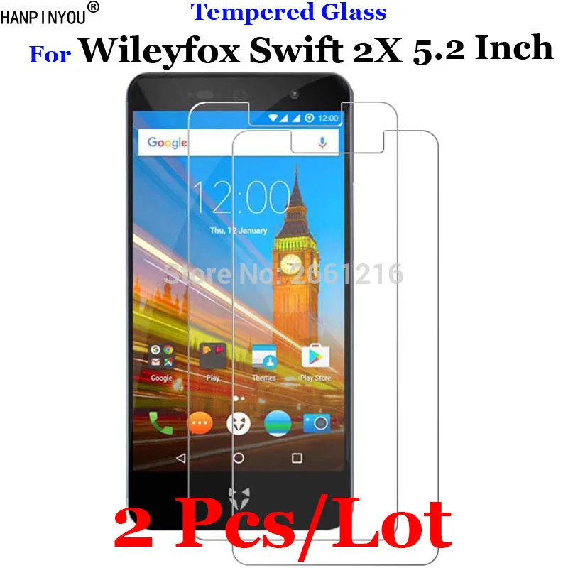 

2 Pcs/Lot For Wileyfox Swift 2X 5.2 Inch Tempered Glass 9H 2.5D Premium Screen Protector Film For Wileyfox Swift 2 X 5.2"