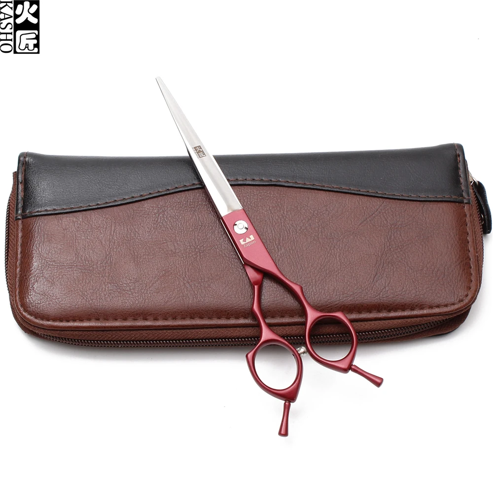 H9029 6.5In. 440C Kasho красный цвет прямой сдвиг филировочные ножницы Собака Ножницы Уход