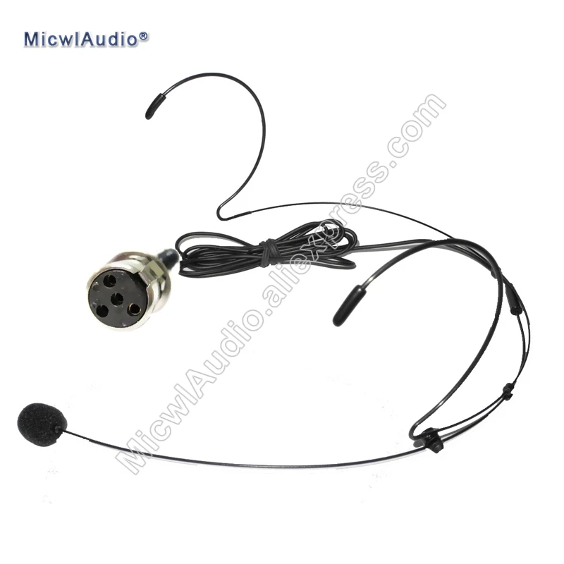 

Headset Microphone Conference Stage Headworn Condenser Microphone Mini 4Pin XLR for Shure TA4F Black MicwlAudio 40-007