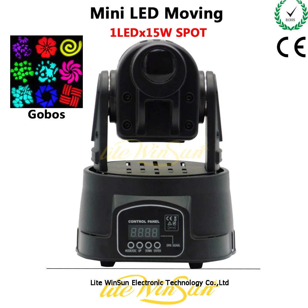 Litewinsune 1*15 Вт RGB место перемещение головы мини свет 9 гобо с фокус бар DJ Освещение |