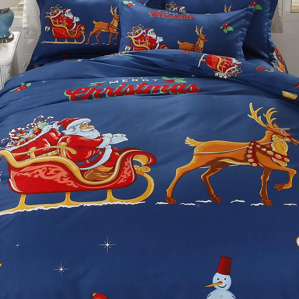 

3D Red Christmas Kids Duvet Cover Set Queen King size 2/3 pcs