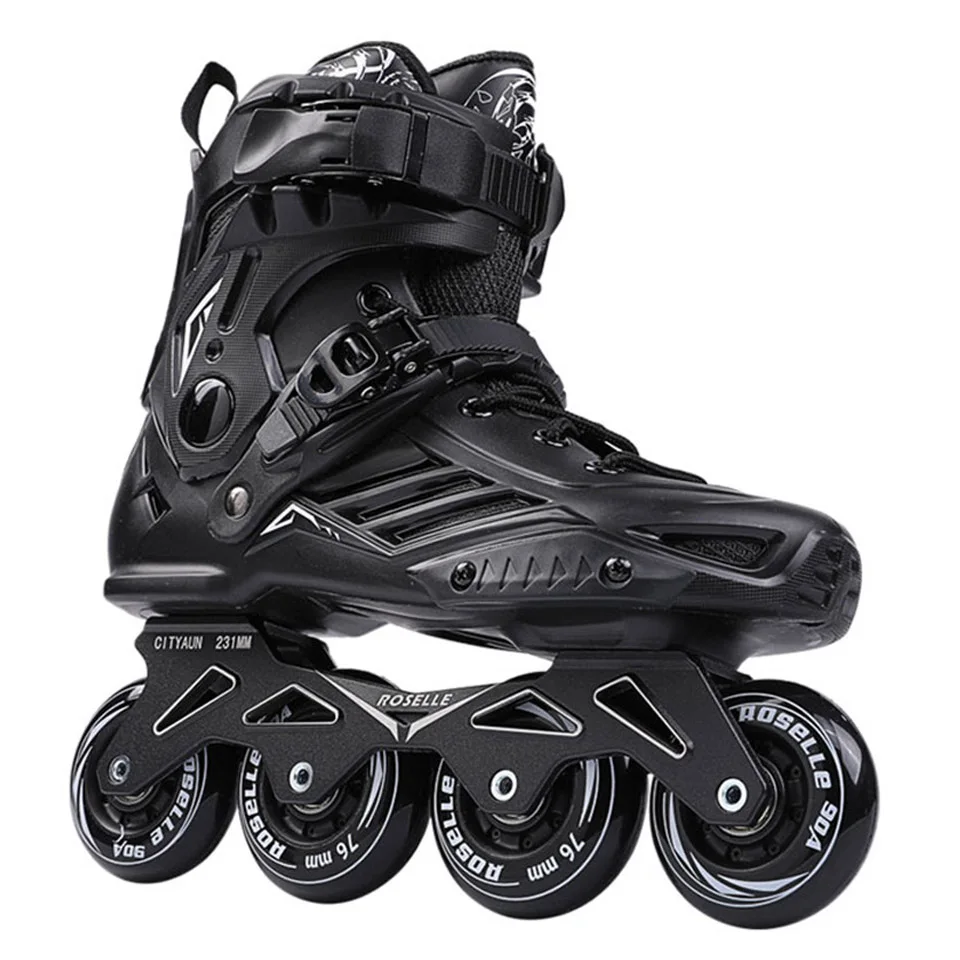 Black 1 JAPY RS6 Профессиональные роликовые коньки Slalom для взрослых, обувь для катания на роликах,, размер 35-46, хорошие как SEBA кроссовки - Цвет: Black 1