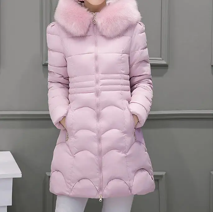 Женская Длинная зимняя куртка новая модная теплая с тяжелыми волосами пальто