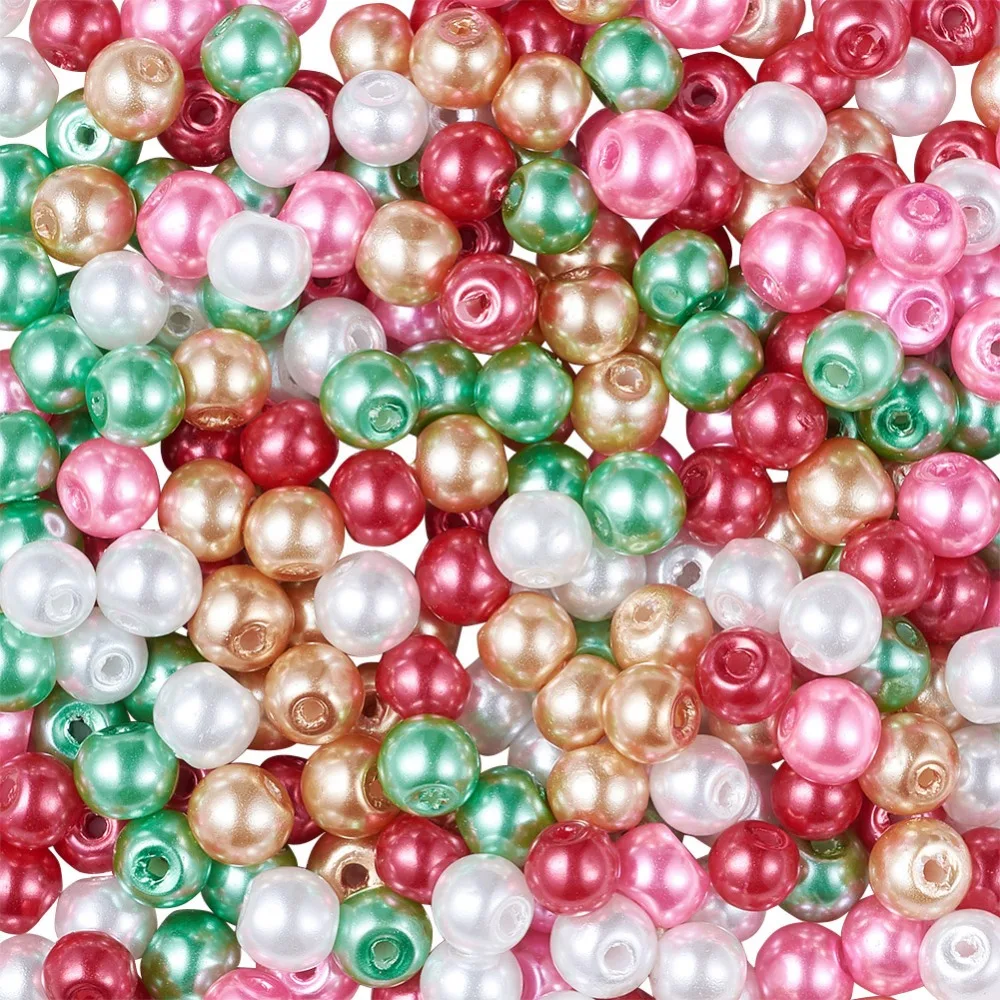 Бусины рождественские из перламутрового стекла 4/6/8 мм|glass pearl beads|pearl beadspearl glass beads |