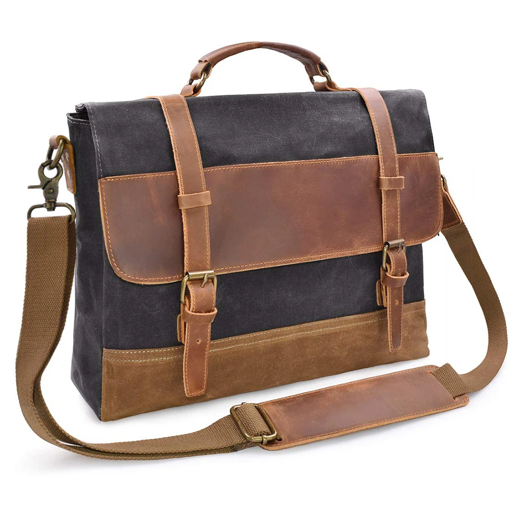 Черный Hot! Sac a Main Waterproof Men Shoulder Messenger Canvas Bag Computer Laptop Briefcase Bag Men High Quality мужская сумка - Цвет: Черный