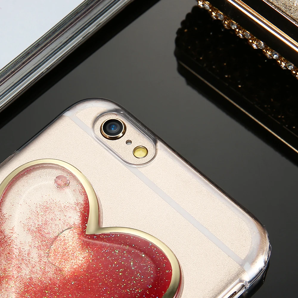 Kisscase девчушки Quicksand чехол для iPhone 6 S 7 Красочные четко TPU плюс блеск Телефонные