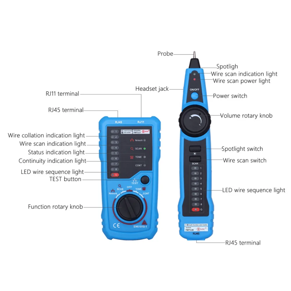 BSIDE RJ11 RJ45 Cat5 Cat6 телефонный провод трекер Tracer тонер Ethernet LAN Сетевой кабель тестер детектор линия Finder