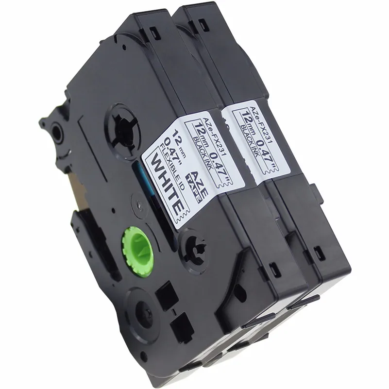 2 шт./лот Цзы fx231 Совместимые Метки Клейкие ленты для брата tze-fx231 tz-fx231 tzfx231 Черное на белом(0.47 ''1/2" 12 мм) 8 м