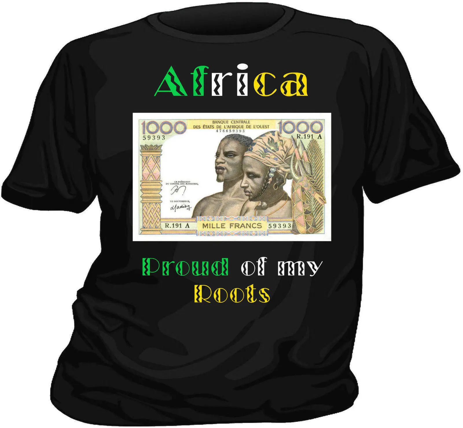 

Top Quality T Shirts Men O Neck T-shirt AFRICA AFRIQUE AFRO " Proud of My Roots " Print Tee Shirts