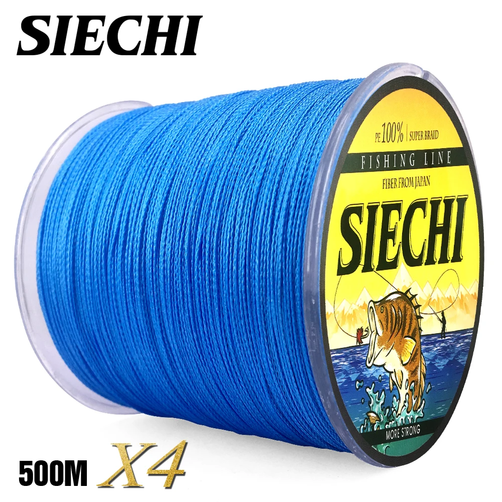 Полиэтиленовая мультифиламентная 4-жильная плетеная рыболовная леска SIECHI 500 м 12-83