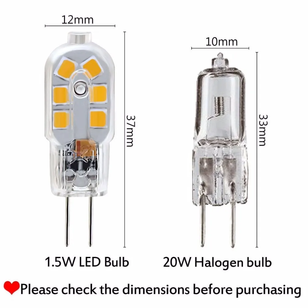 Светодиодная мини-лампа G4 1 5 Вт AC/DC12V SMD 2835 10 шт. сменная галогенная лампа с углом