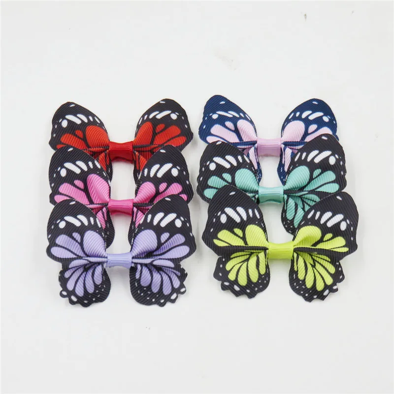 12 шт./лот Ослепительная Бабочка эластичные ленты для волос обувь девочек чешские