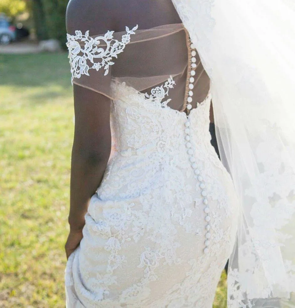 Свадебное платье-Русалка WD922 с кружевной аппликацией новое дизайнерское