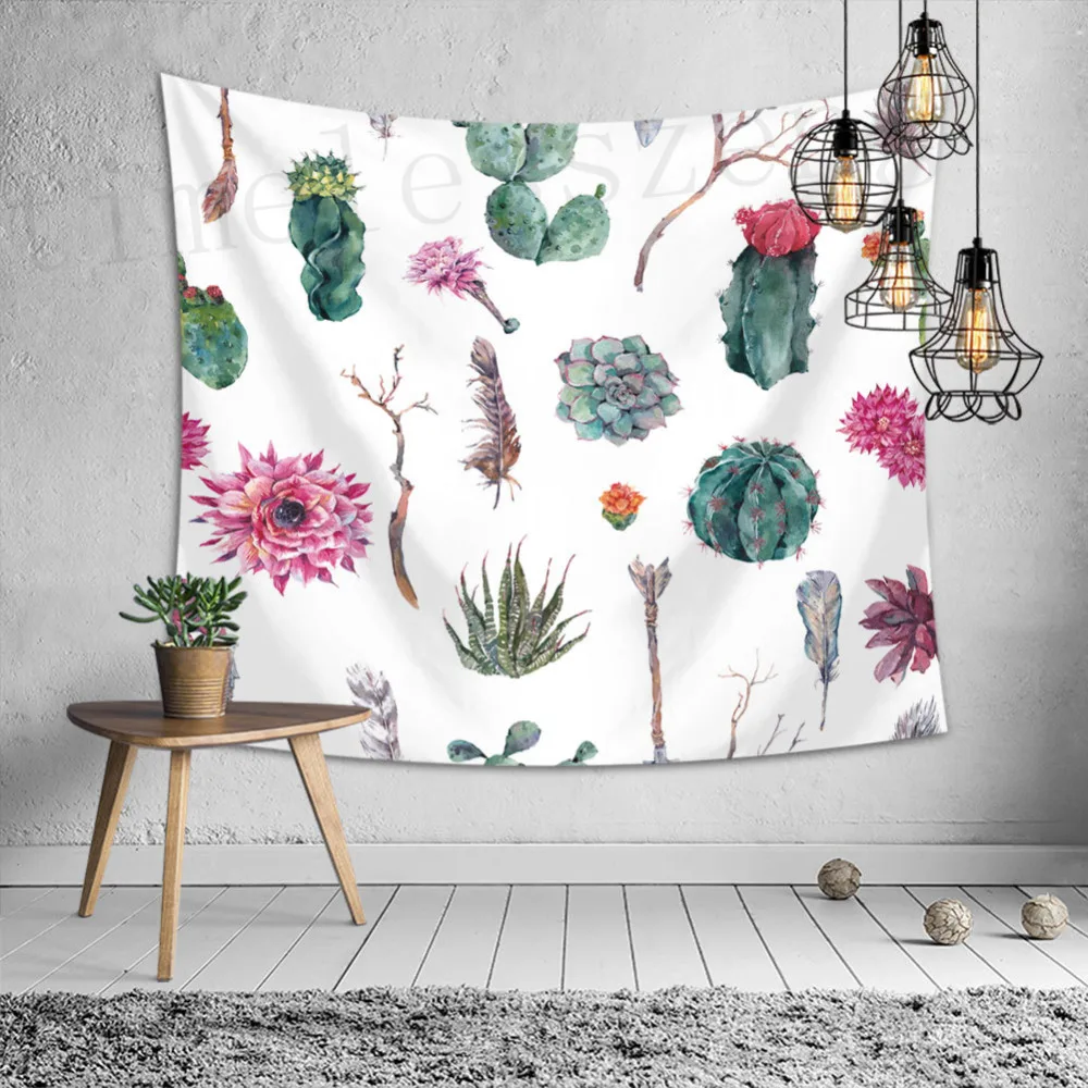 Cactus tapestry wall hanging home decor printing tablecloth bed sheet beach towel for party wedding decoration background