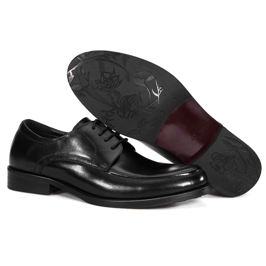 Классические мужские туфли дерби из натуральной коровьей кожи классическая