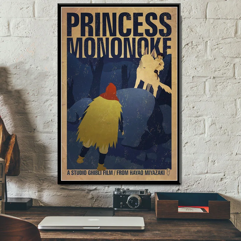 Художественная Картина маслом Miyazaki Hayao Ghibli Аниме Принцесса Mononoke постер со