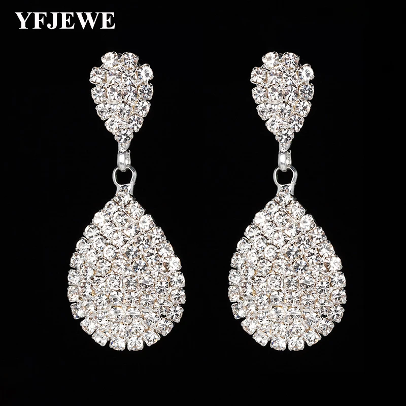 

YFJEWE Shining Crystal Rhinestone Round Hoops Pendant Dangle Earrings Geometric Circle Drop Earrings Women Jewelry Gifts E603