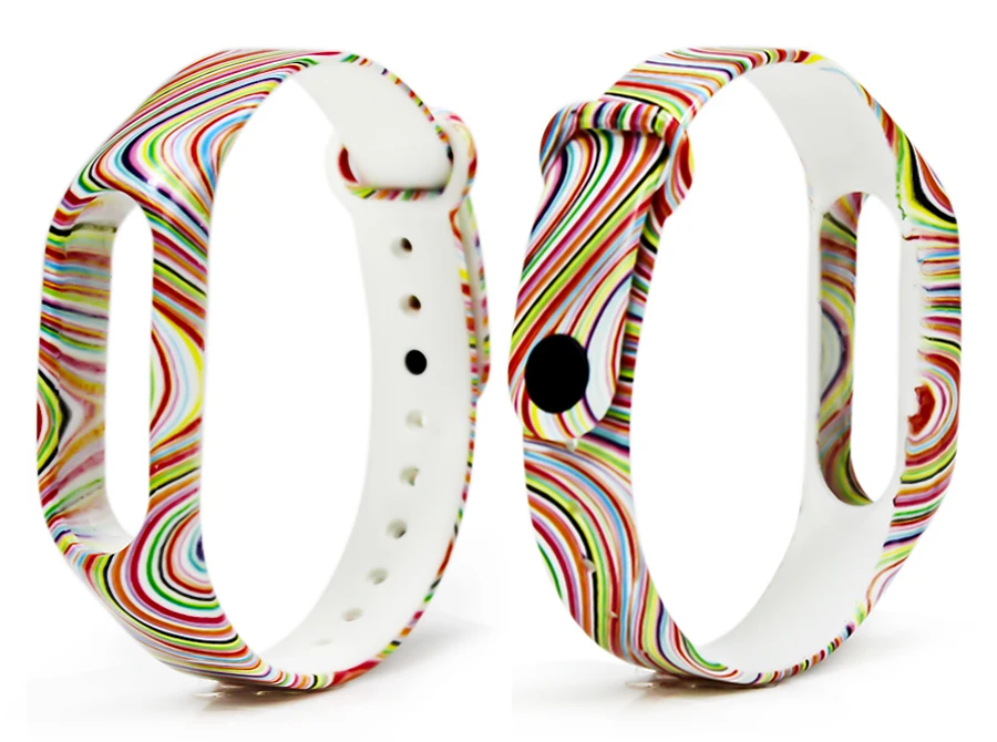 Модный цветной браслет mi band 2 с разноцветными цветами, сменный силиконовый браслет pulsera correa mi band, 2 ремешка для xiaomi mi 2