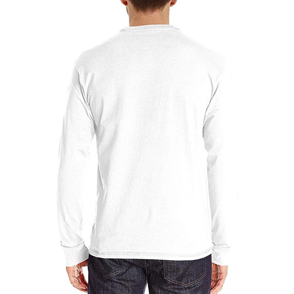 Мужская футболка blusa masculina осенняя Приталенная с длинными рукавами и пуговицами