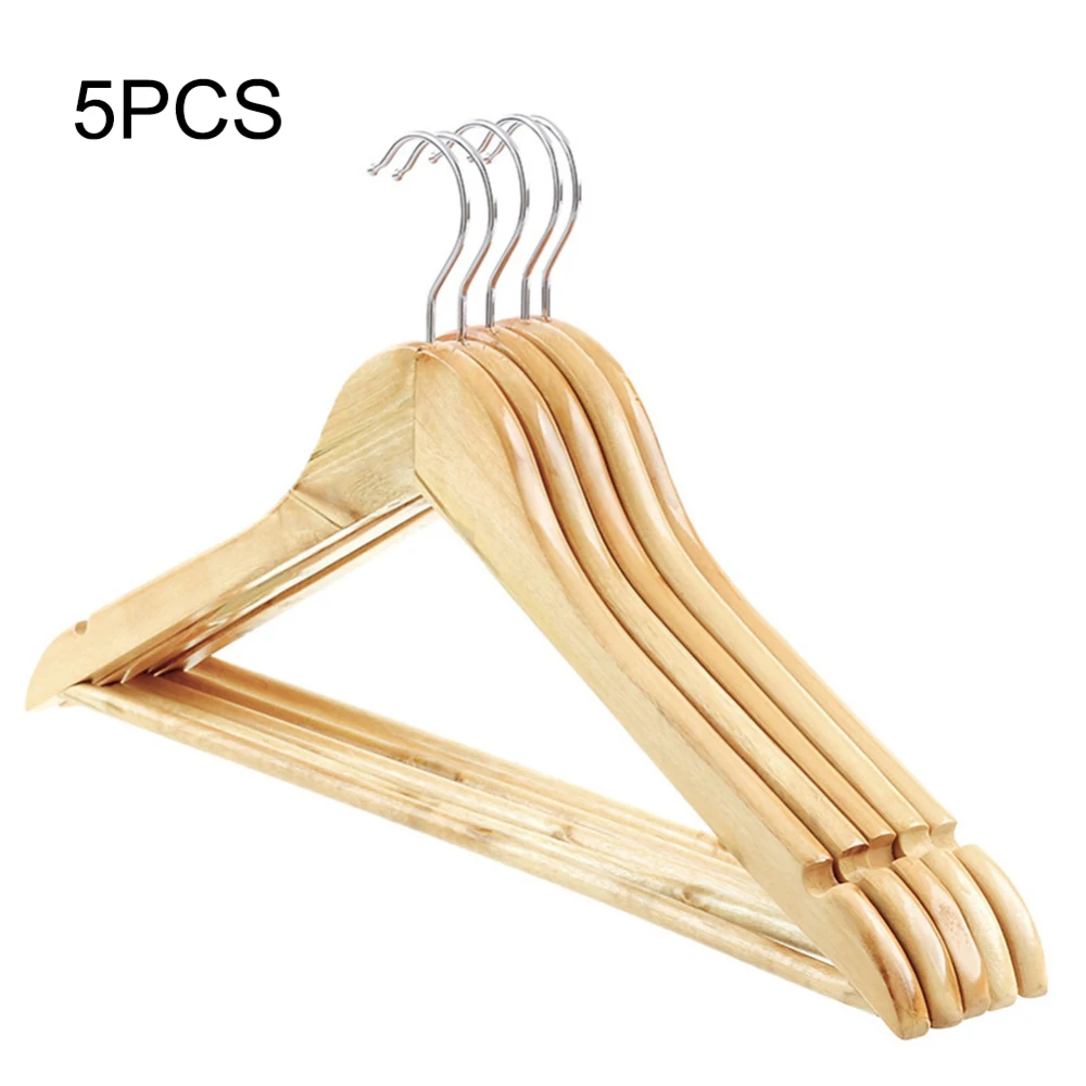 5 шт. деревянные вешалки для одежды с противоскользящими брюками брючный костюм