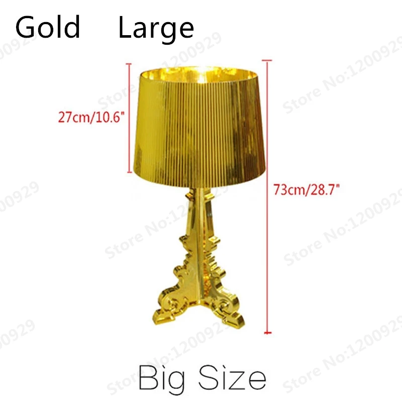 Gold Large GZMJ Wonderland Modern Transparent ABS Plastic Phantom Shadows Bedroom Bedside Table Lamps LED Reading Desk Lights Home Lighting - Цвет абажура: Gold Large