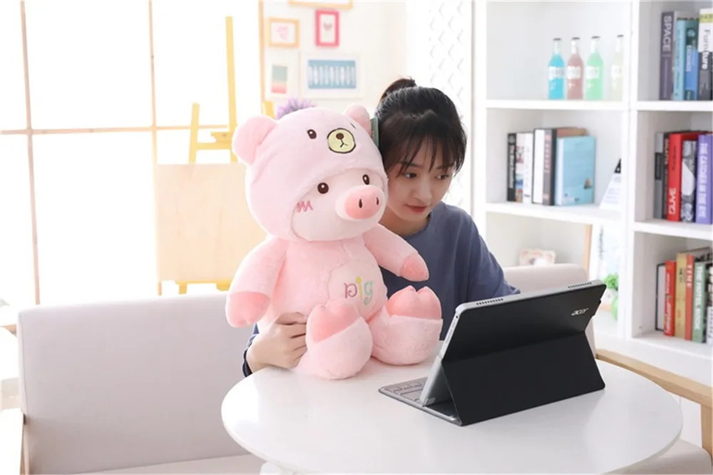 30/60 см Kawaii Pig Stuffe Плюшевая Кукла Косплей Кот, медведь и собака игрушка детская мягкая подушка в виде животного свинка Дети Девочка День рождения Рождественский подарок