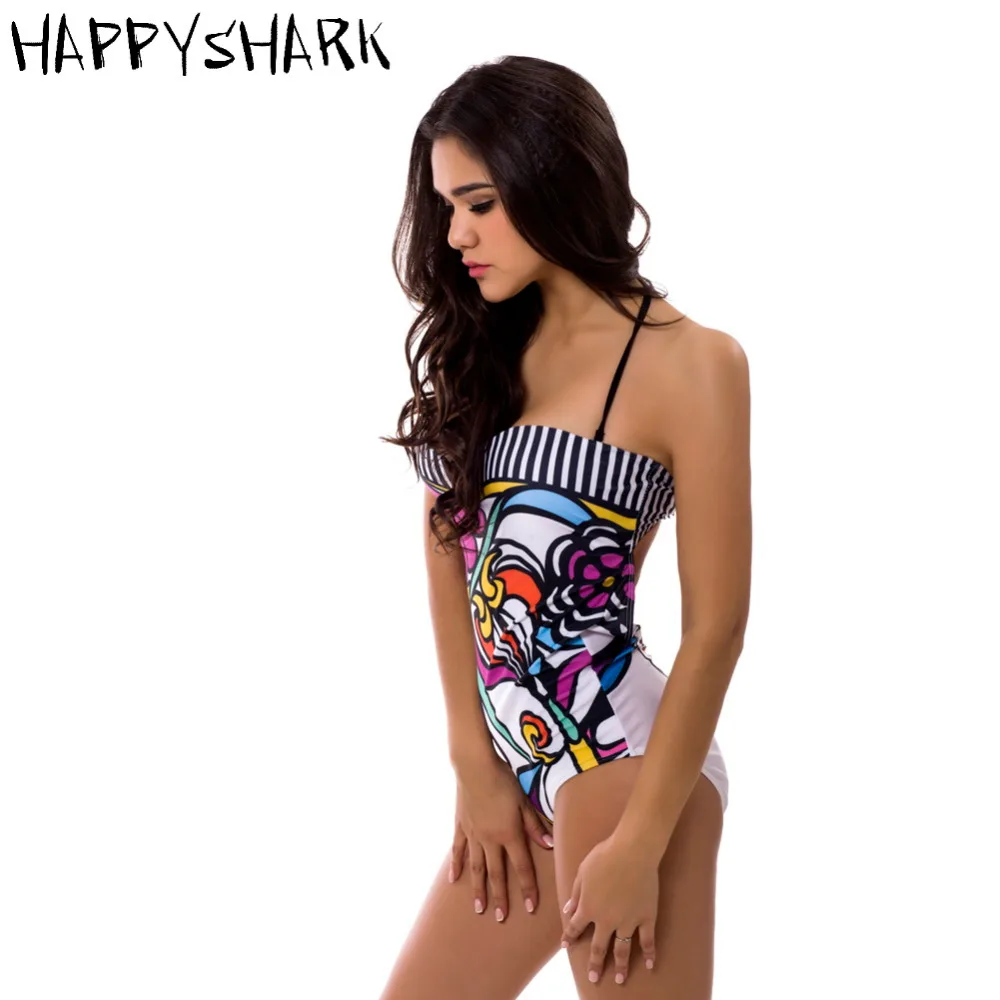 HAPPYSHARK новинка 2018 года винтажный женский купальник слитный с цветным цветочным