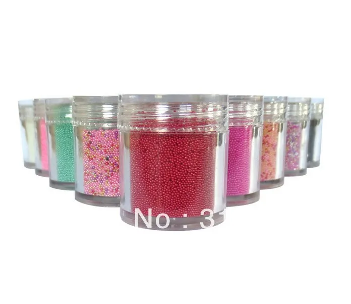 12 шт./лот миниатюрные круглые бусины украшение 3D для ногтей Нейл арт икра|decoration