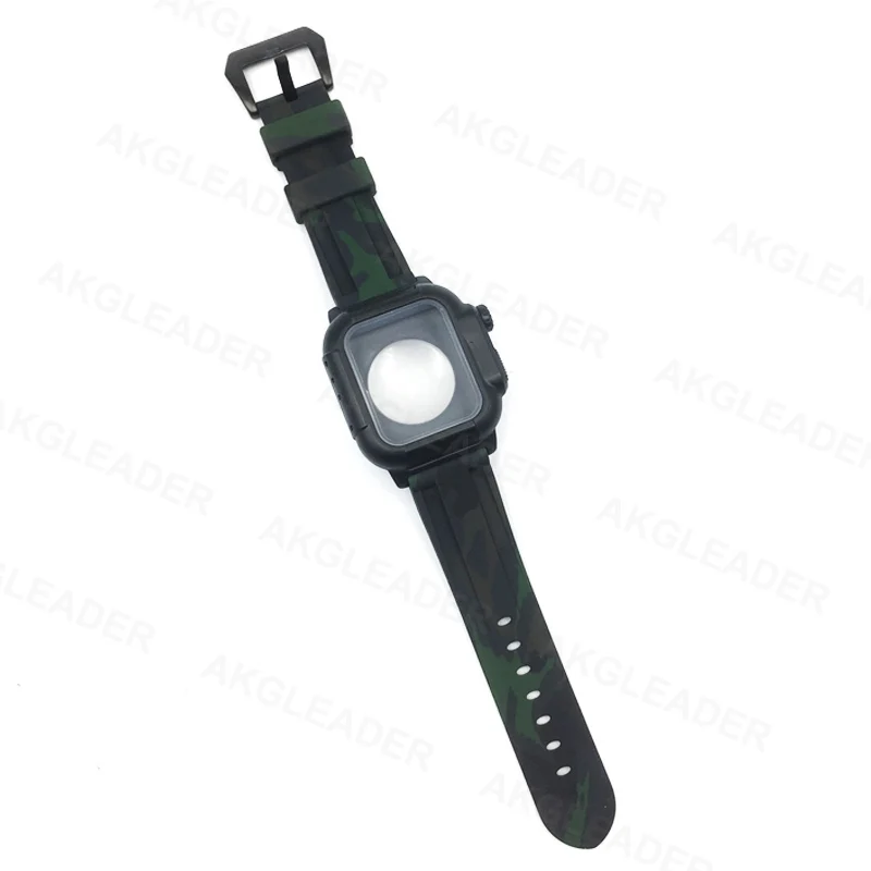 Dark Green Como Стиль ремешок для наручных часов Apple Watch серии на возраст 2, 3, 4, 5, 40/44 мм мягкий резиновый водонепроницаемый чехол для часов браслет на запястье для подводного плавания чехол для часов для Apple iWatch серии 4 браслет - Цвет ремешка: Dark Green