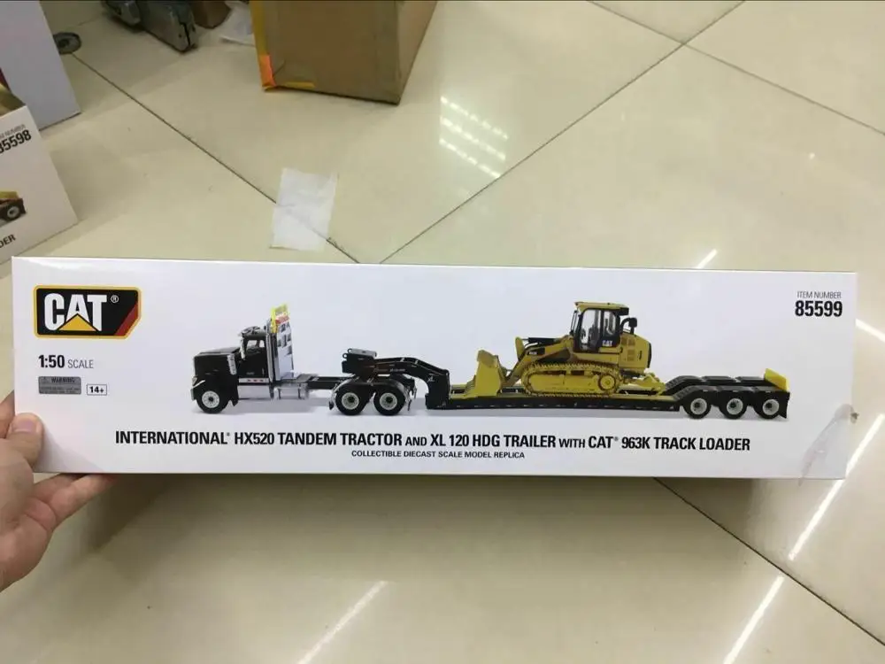 1:50 Международный HX520 XL 120 HDG LOWBOY трейлер CAT 963 K литья под давлением мастер 85599|diecast