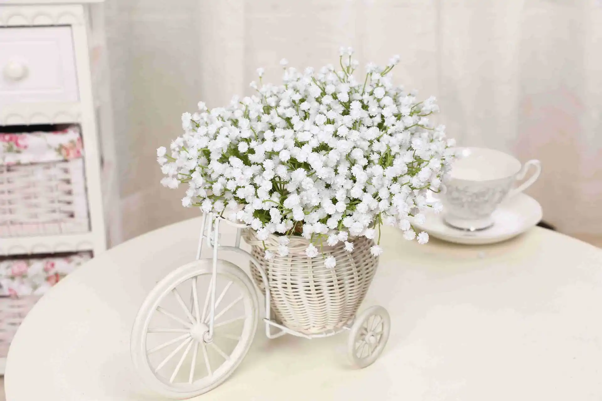 Один пластиковый букет ПУ моделирование Gypsophila Свадебные букеты Искусственные цветы искусственные растения