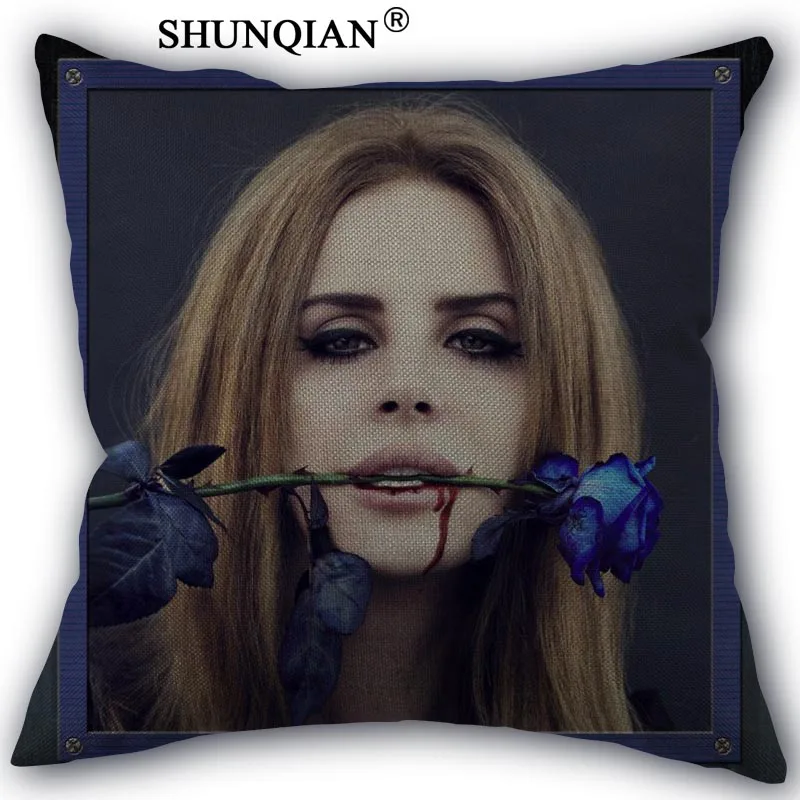 Наволочка Лана Дель Рей из хлопка и льна квадратная на молнии для офиса семьи