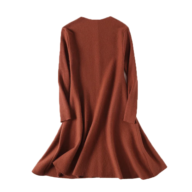 

Thick autumn winter long sweater women Cashmere half turtleneck slit sweaters pullovers oversized long pull hiver femme
