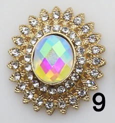 9 Модные 10 шт. 25*28 мм сплав Diy аксессуары для ювелирных изделий Стразы с плоской задней частью акриловые базовые настройки ручной работы - Цвет: 9