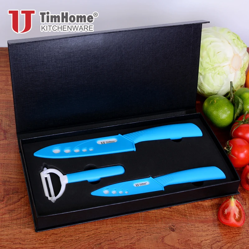 Высокое качество Как Подарки Циркония кухонный нож набор Керамических ножей 4