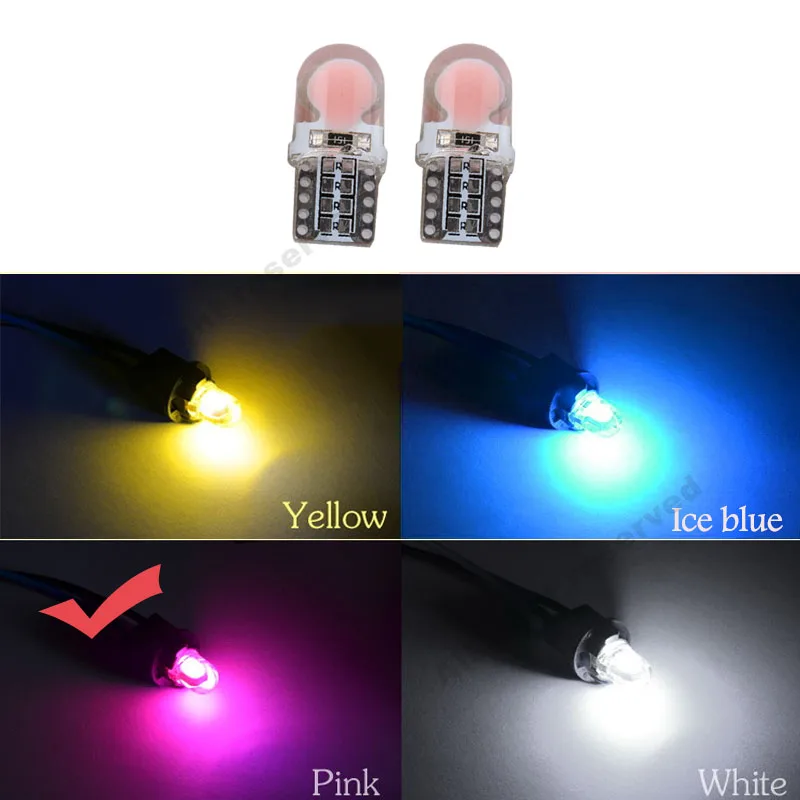 Авто T10 Розовый Красный 194 W5W 168 COB 8-SMD кварцевая Автомобильная LED супер яркий