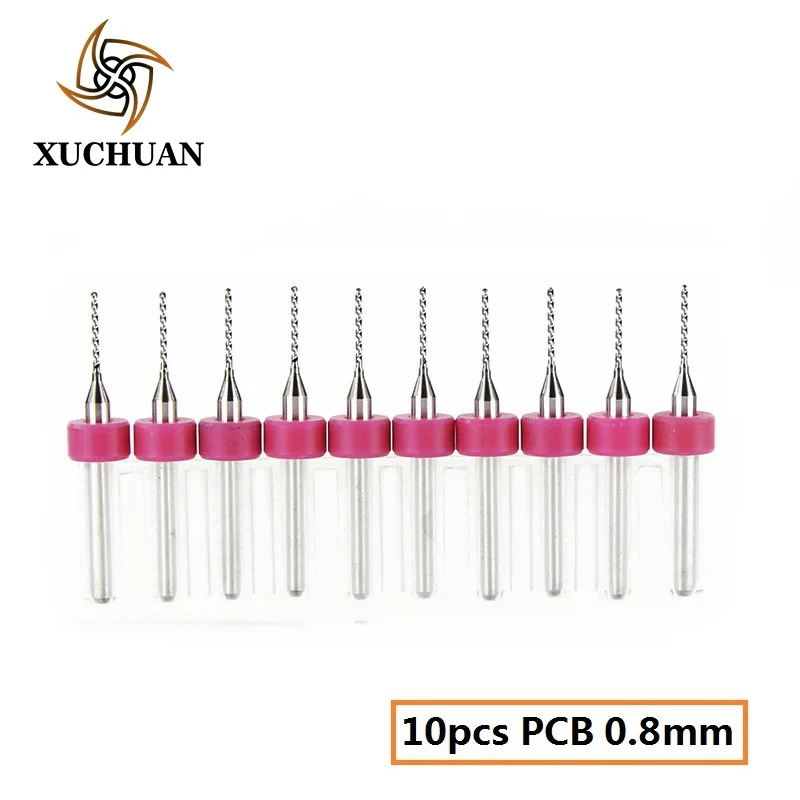 PCB0.8 10PCS 10 шт. 0,1-1,0 мм PCB сверло набор твердосплавное сверло для станка с ЧПУ для сверления печатной платы спиральные гравировальные Биты - Цвет: PCB0.8 10PCS
