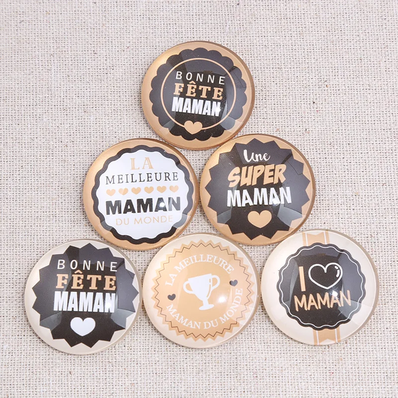 Onwear смешанный maman фото круглый стеклянный кабошон 18 мм 20 мм 25 мм 30 мм diy плоская задняя часть ручной работы ювелирные изделия фурнитура для брелка кулон