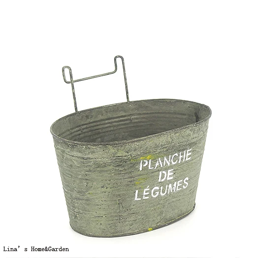 Винтажный оцинкованный Настенный мини-плантатор в стиле ретро | Дом и сад