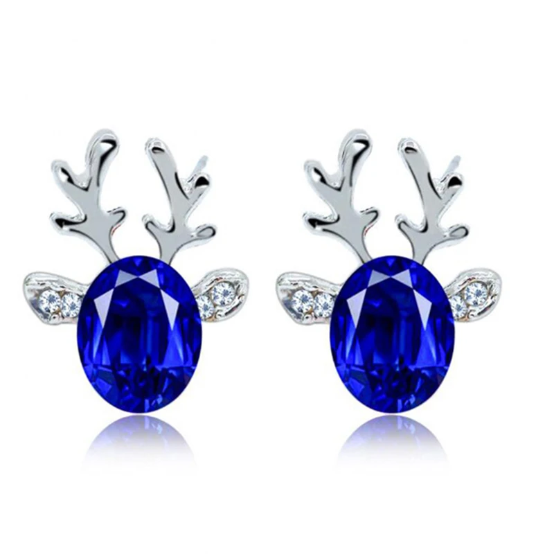 Рождество Jewelry 7 цветов животных оленей серьги гвоздики для женщин шикарные со