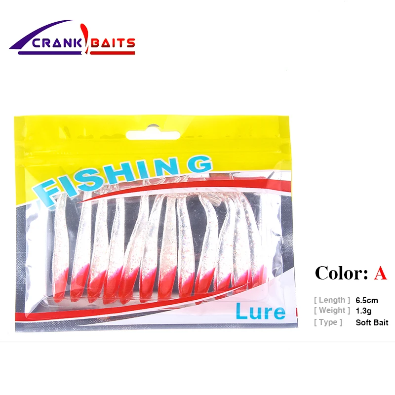 CRANK BAITS 12PCS 1.3g 6.5cm Lures Fishing Artificial soft Baits Cannibal Fish Soft Shads YB186 | Спорт и развлечения