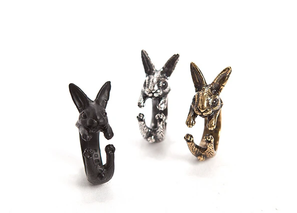 Ромашки одна штука в винтажном стиле Модный комплект кролик с кольцо хиппи палец