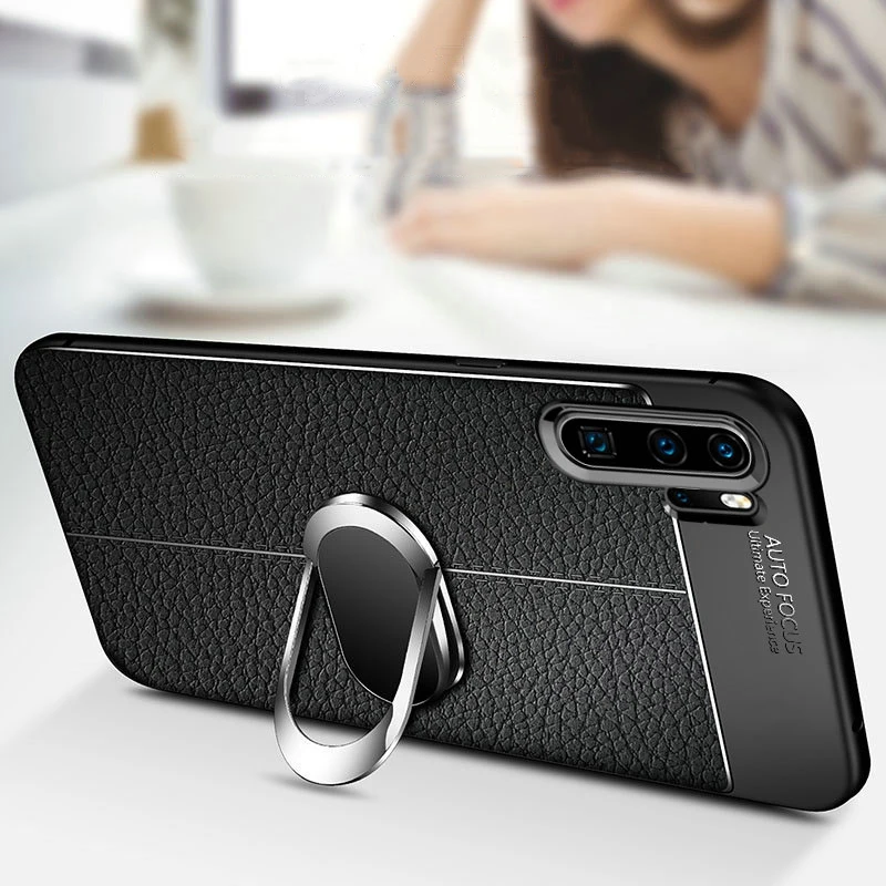 Для huawei P30 Pro автомобильный держатель Магнитный кронштейн Стенд палец кольцо чехол из термопластичного полиуретана для huawei Коврики 20 Pro lite для huawei Nova 4 e крышка