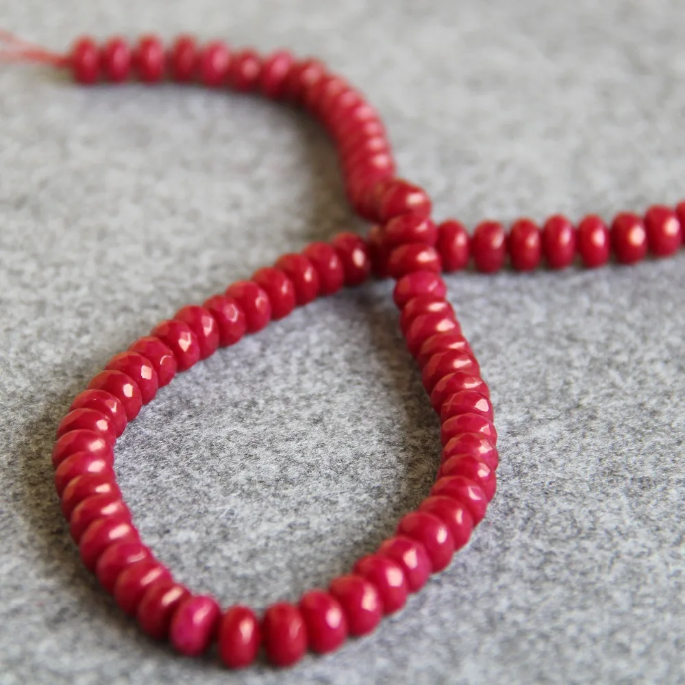 Accessory Crafts 6X8mm Faceted Dark Red Chalcedony Semi Finished Stones Abacus Shape DIY 15inch Jewelry Making Design Wholesale | Украшения