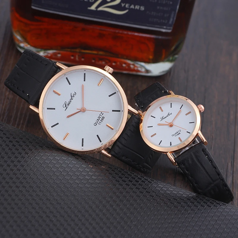 Luobos модные часы для влюбленных кожаные кварцевые наручные горячая Распродажа