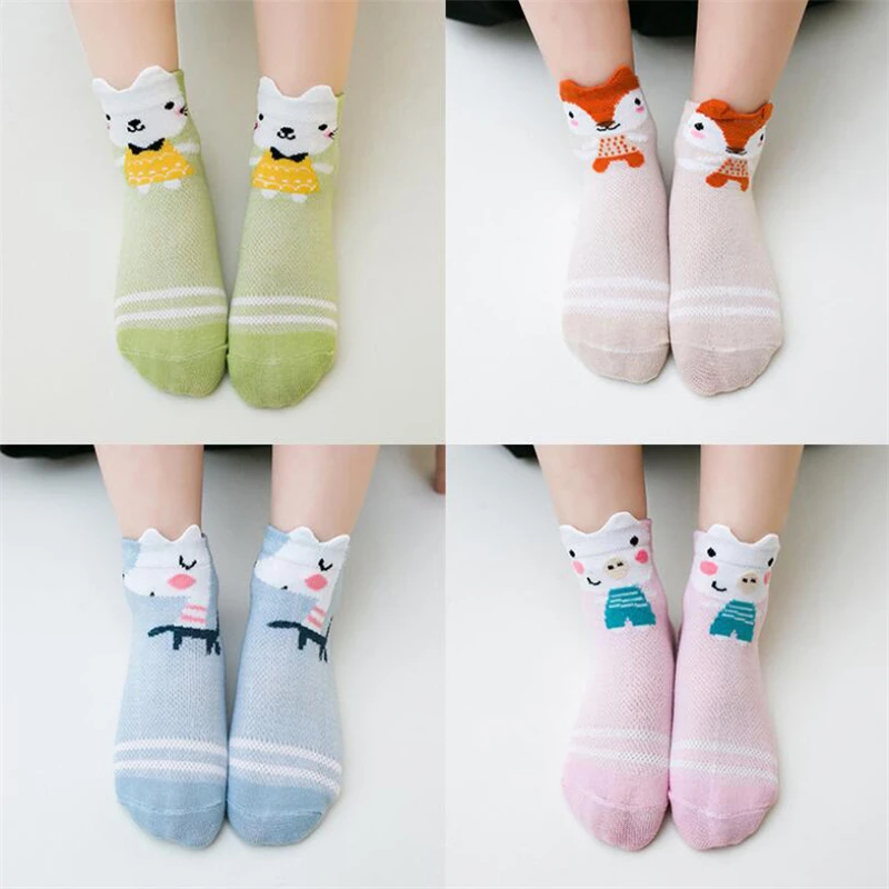 5 пары/компл. носки для девочек детские мальчиков сетчатые Мультяшные маленьких