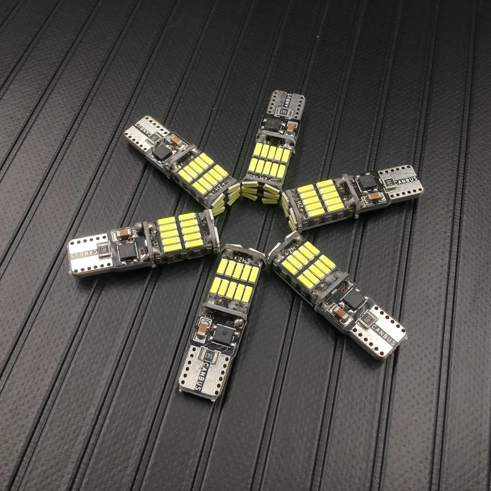 Светодиодсветодиодный лампа Canbus T10 W5W 194 501 без ошибок с чипом 26 SMD 4014 для чтения